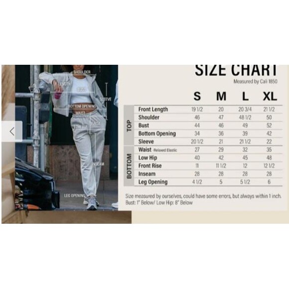 CALI 1850 Women’s Cropped Hoodie & Jogger Sweatsuit Set  Size M - Picture 16 of 16